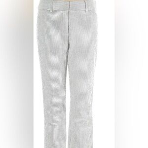 Loft Skinny Ankle Light Grey Striped Seersucker Pants